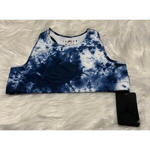 NEW JORDAN Teen Girls Sports Bra Youth XL 13-15 yrs Blue Tie Dye Fitness